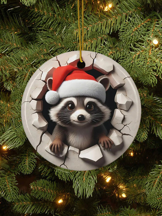 Merry Christmas 3D Art Printed Acrylic Decorative Ornament