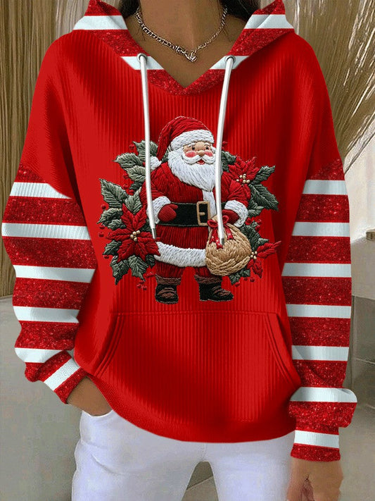 Women's Christmas Santa Claus Printed Hoodie