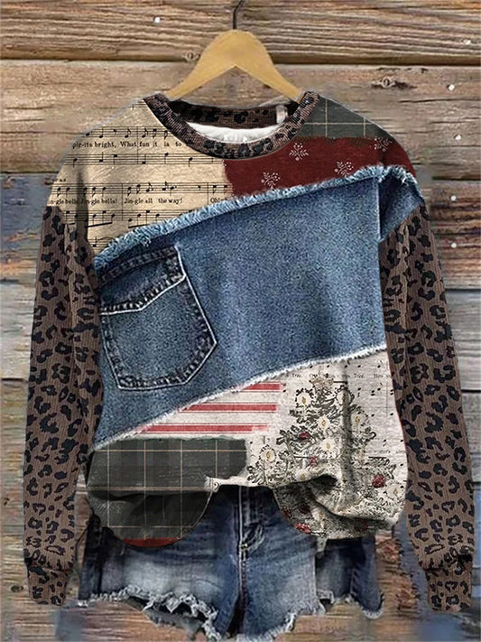 Women's Merry Christmas Art Printed Sweatshirt