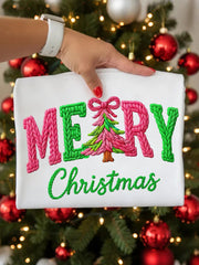 Women's Faux Yarn Merry Christmas Print Casual Sweatshirt