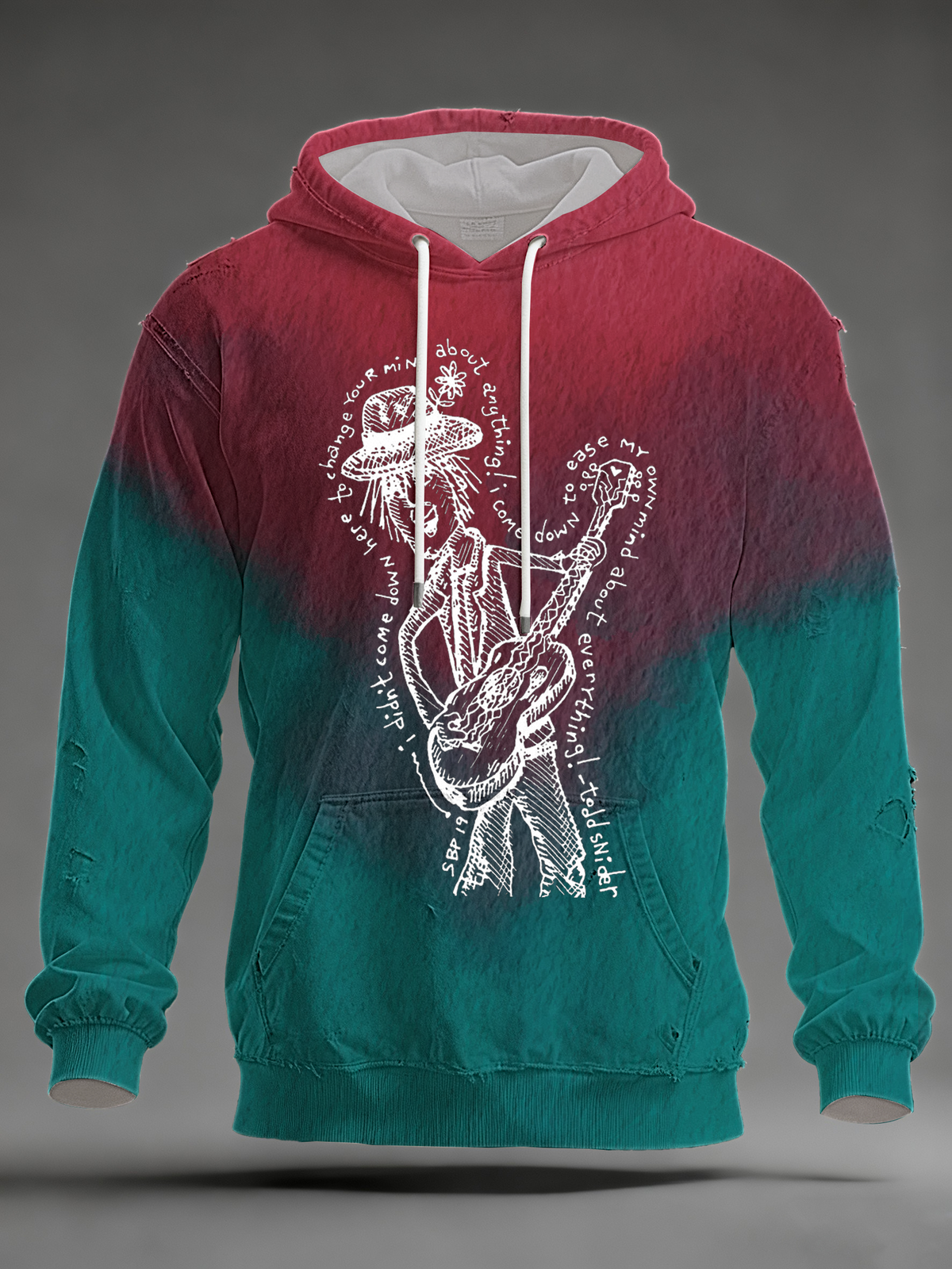 Men's Todd Snider Oversized Drop-Shoulder Hoodie with Pockets
