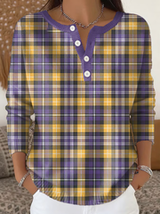 Women‘s Purple Plaid Print long-sleeve cardigan