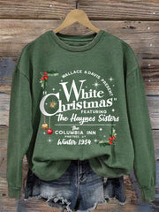 Women's White Christmas Print Casual sweatshirt