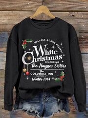 Women's White Christmas Print Casual sweatshirt