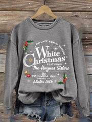 Women's White Christmas Print Casual sweatshirt