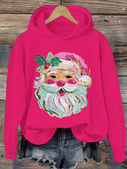 Women's Hand-painted Retro Santa Christmas Sweatshirt
