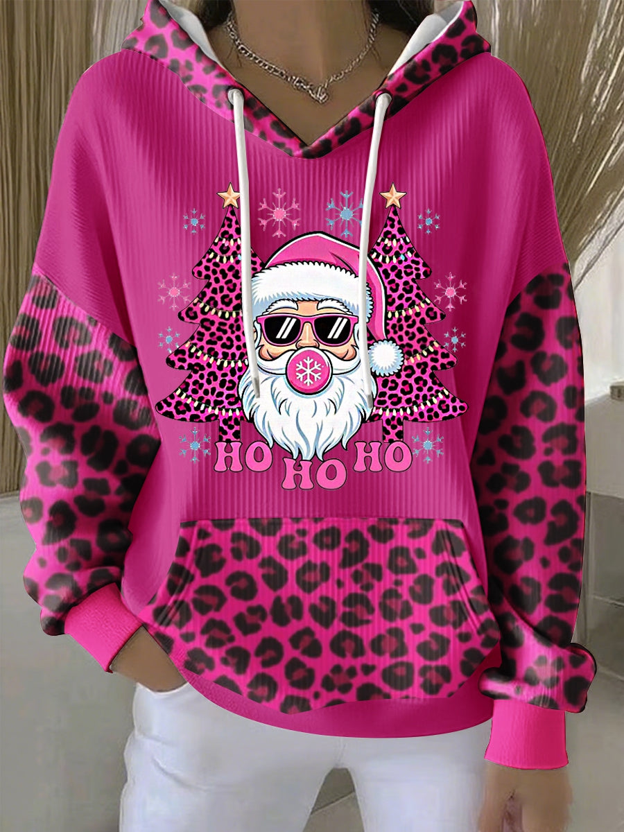 Women's Christmas Santa Claus Leopard Print Sweatshirt