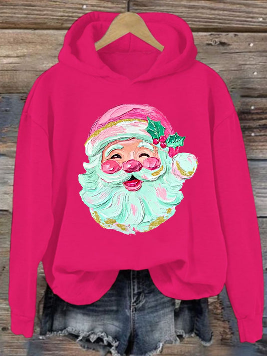 Women's Hand-painted Retro Santa Christmas Sweatshirt