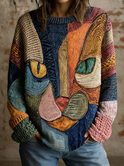 Women's  Art Geometric Cat Print Tops