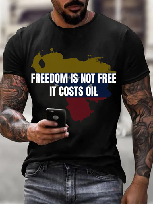 Men's Freedom Is Not Free Venezuela Print short-sleeved T-shirt