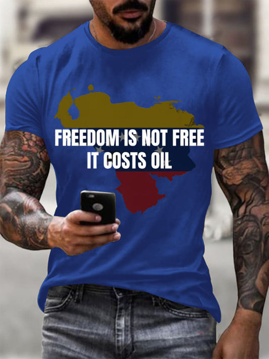 Men's Freedom Is Not Free Venezuela Print short-sleeved T-shirt