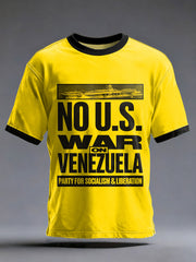 Men's No U.S. War On Venezuela Free For Venezuela Protest Print Tee