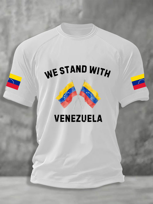 Men's We Stand With Venezuela Freedom Venezuela Short Sleeve T-shirt
