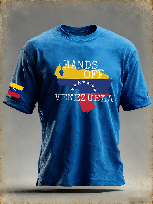 Men's Hands Off Venezuela Freedom Venezuela Short Sleeve T-shirt