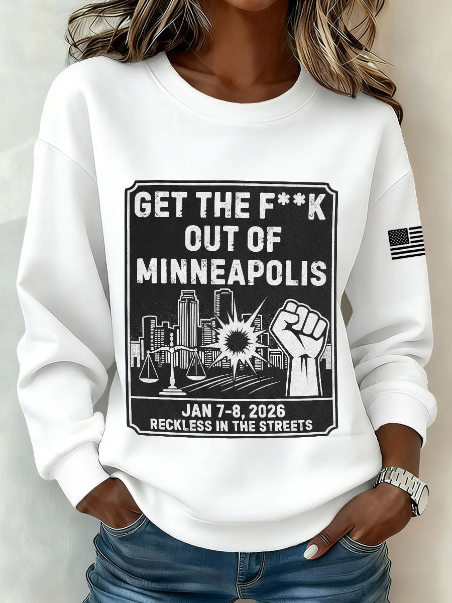 Women's get the f**k out of Minneapolis sweatshirts