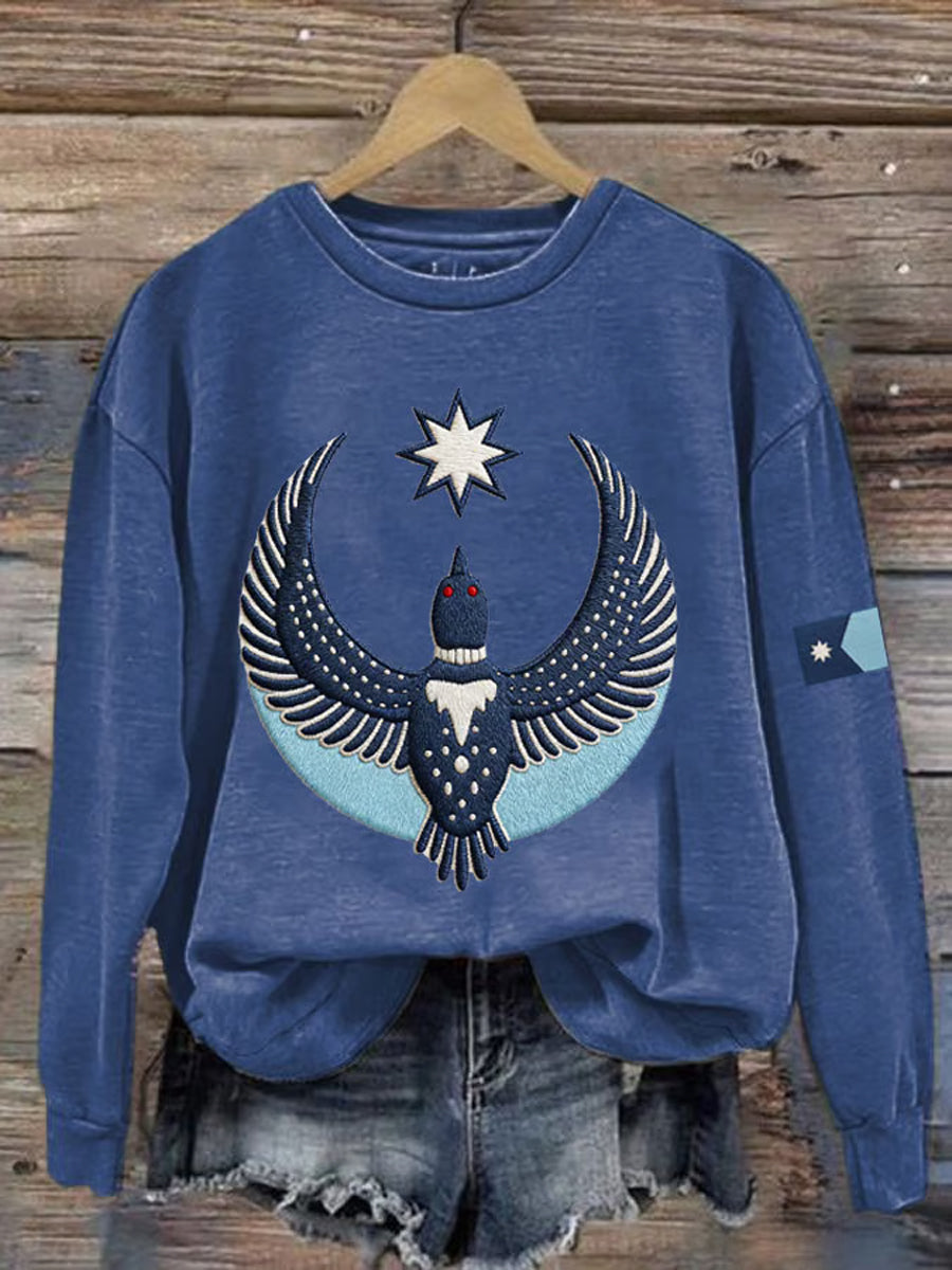 Women's Minnesota Rebel Alliance Loon Bird Print Sweatshirt