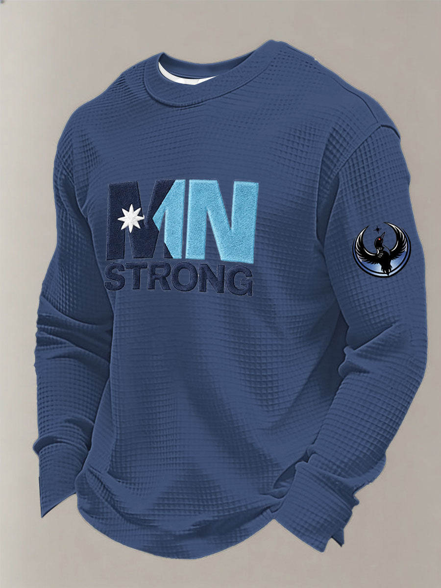 Men's Minnesota Strong Printed Waffle Long Sleeve Sweatshirt