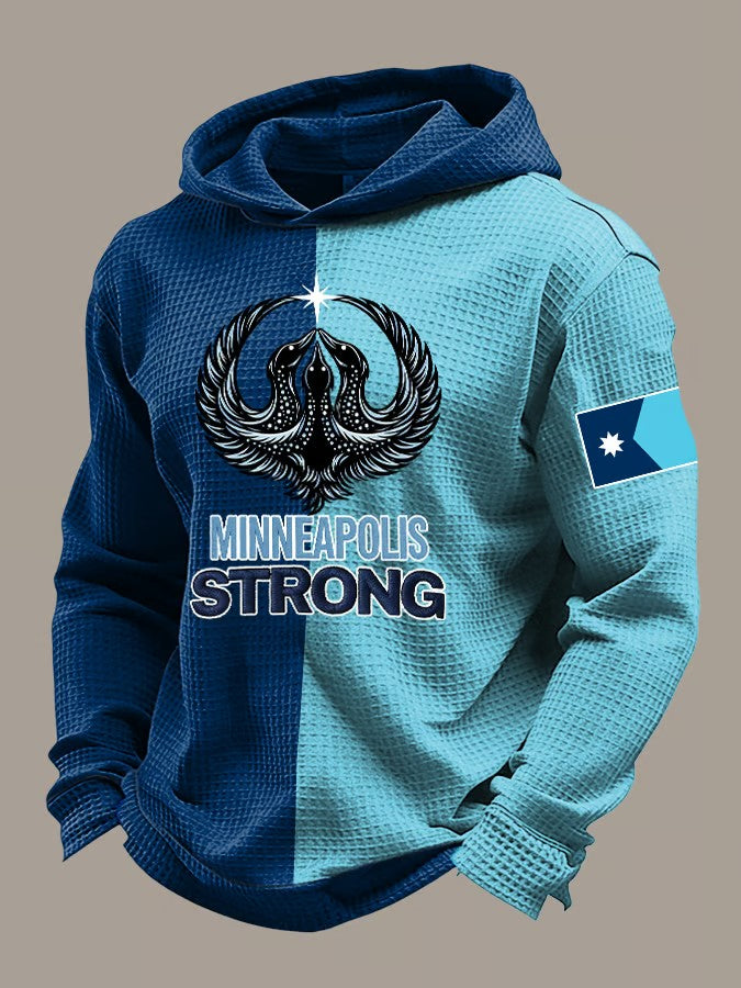 Men's Minneapolis Strong Printed Waffle Hoodie