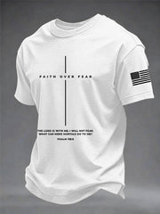 Men's Faith Over Fear The Lord Is With Me; I Will Not Fear Short Sleeve  T-shirt