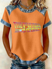 Women's 'The Future is Vegan' Sign Waffle T-Shirts