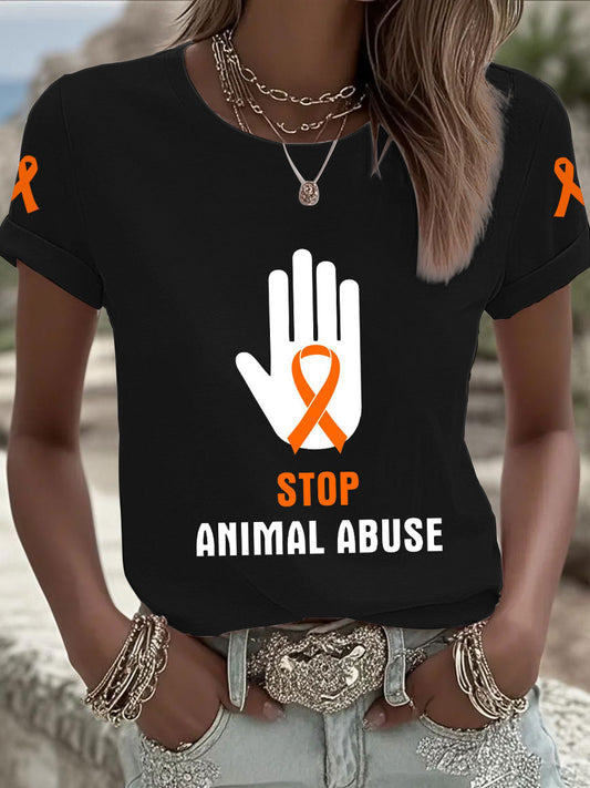 Women's 'Stop Animal Abuse' T-shirts