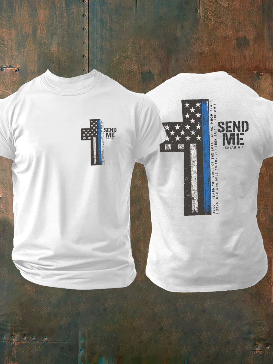 Men's Send Me Isaiah 6:8 imitation cotton short-sleeved T-shirt