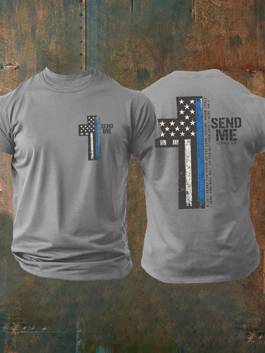 Men's Send Me Isaiah 6:8 imitation cotton short-sleeved T-shirt