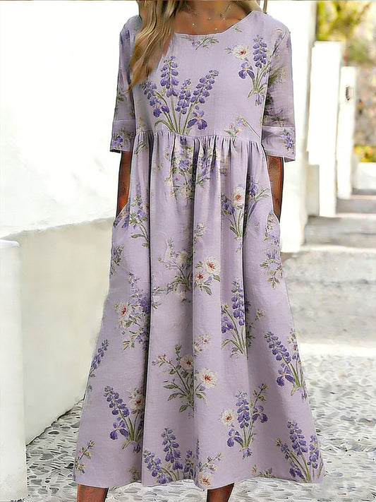 Women's Floral Art Print Casual Dress