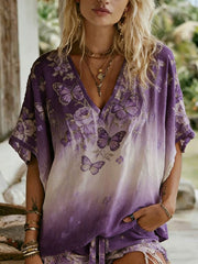 Women's Floral Art Print Casual T-Shirt