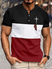 Men's Flag Cross Print short sleeve T-shirt