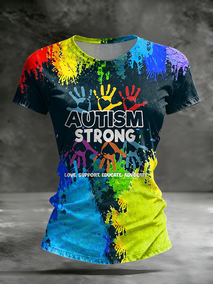 Women's Autism Awareness Print T-shirt
