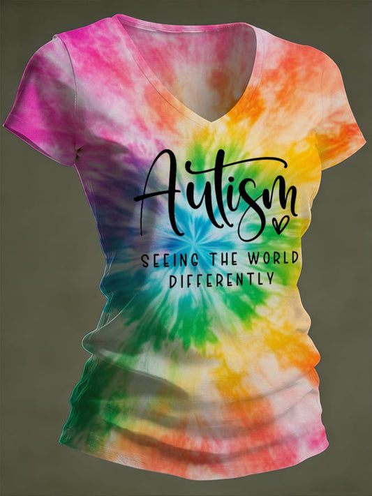 Women's Autism Awareness Print T-shirt
