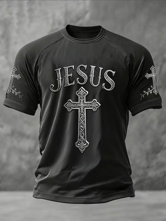 Men's JESUS Printed Casual short sleeves t-shirt