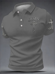 Men's JESUS Print Casual Top