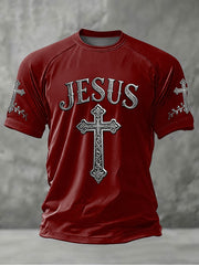 Men's JESUS Printed Casual short sleeves t-shirt
