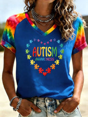 Women's Autism Acceptance V-Neck T-shirt