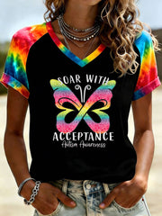 Women's Autism Acceptance V-Neck T-shirt