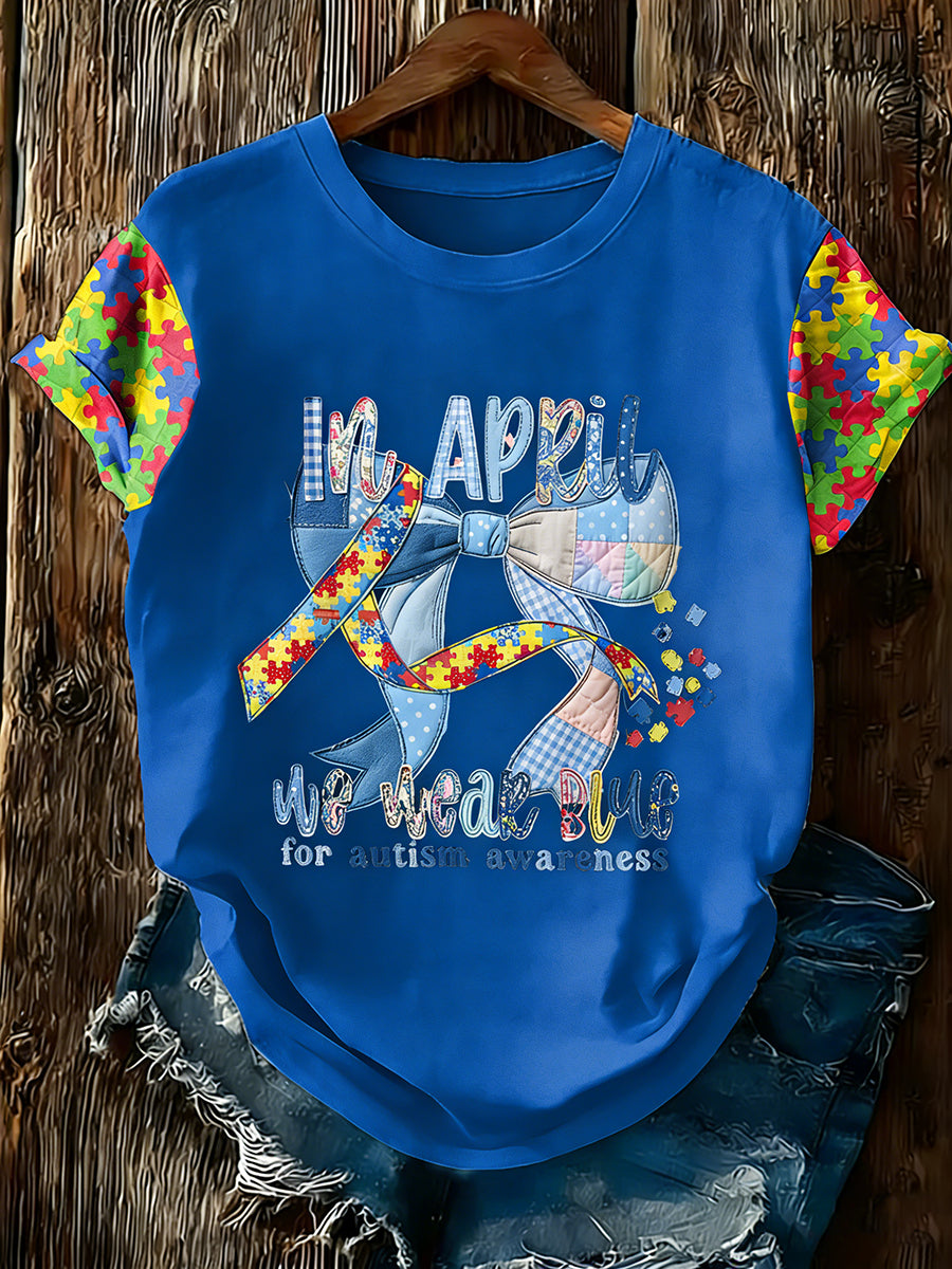 Women's Autism Awareness Print T-shirt
