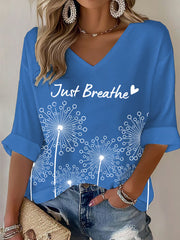 Women's Women's Just Breathe Print Waffle T-shirt