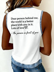 Women's Dear Person Behind Me You Matter Printed  Vest