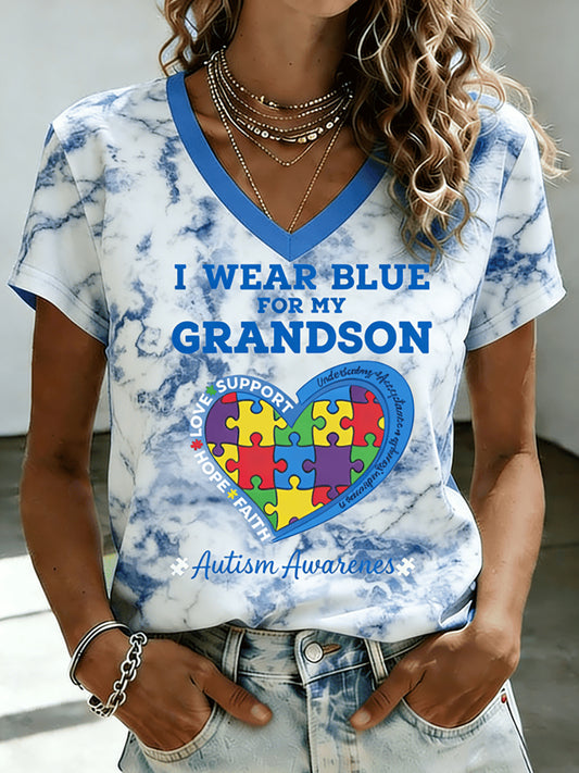 Women's We Wear Blue For Autism Awareness T-shirt