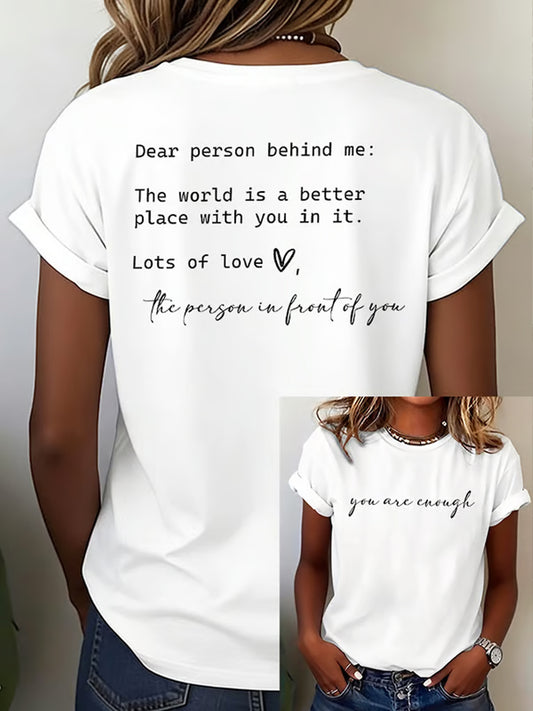 Women's Mental Health Awareness  You Are Enough Print  Short Sleeve T-Shirt