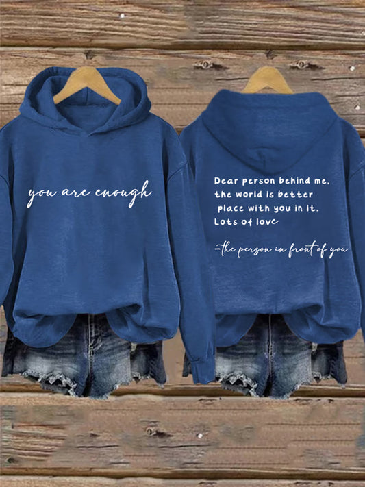 Women's Mental Health Awareness You Are Enough Print  Sweatshirt