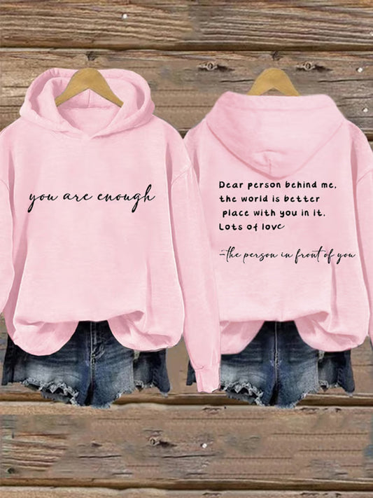 Women's Mental Health Awareness You Are Enough Print  Sweatshirt