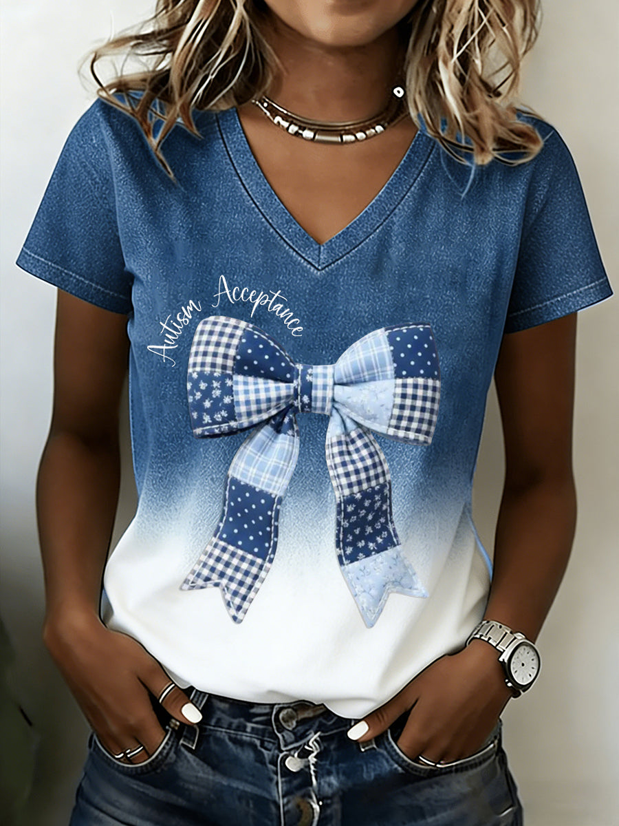 Women's Autism Awareness Print T-shirt
