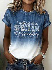 Women's Autism Awareness Print T-shirt