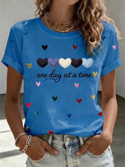 Women's One Day At A Time Mental Health Awareness Short-sleeved T-shirt