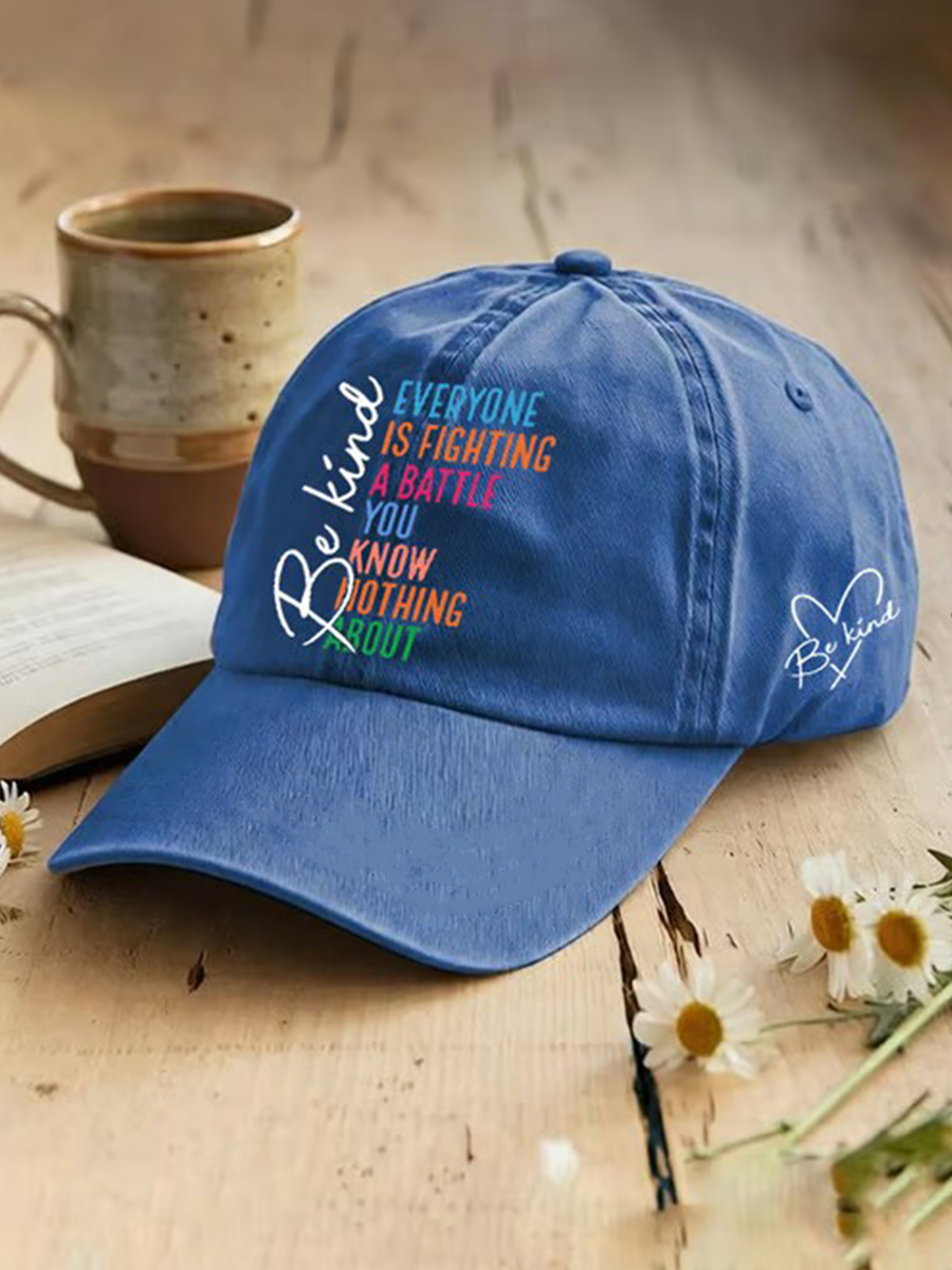 Unisex Be Kind Mental Health Awarenes Resort Hawaiian Design Print Hat