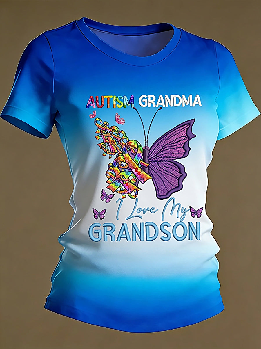 Women's Grandma Autism Awareness T-Shirt
