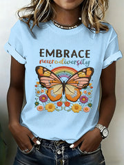 Women's Autism Awareness Print Waffle T-shirt